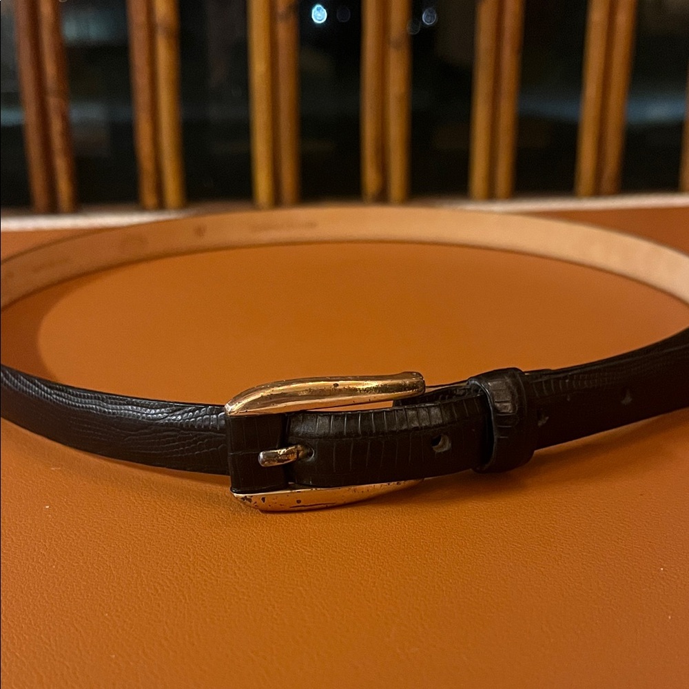 Talbots Elegant Black Leather Belt